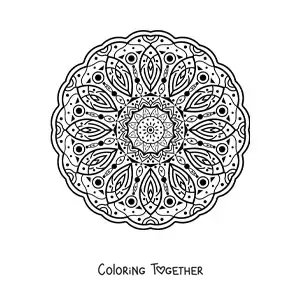 Coloring page of a mandala with an Islamic pattern