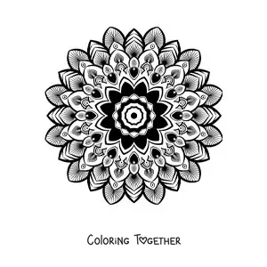 Coloring page of a mandala with an Islamic pattern