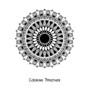 Coloring page of a mandala with an Islamic pattern