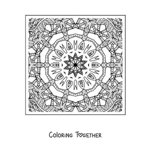 Coloring page of a square mandala to relax