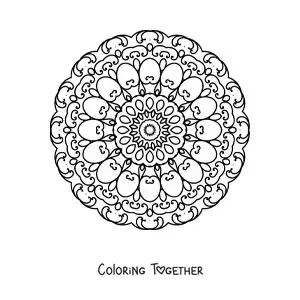 Coloring page of an easy round mandala