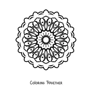 Coloring page of an easy round mandala