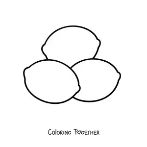 Coloring page of three lemons