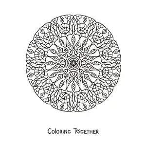 Coloring page of a circular mandala for adults