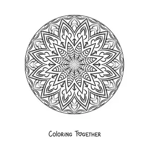 Coloring page of an abstract circular mandala