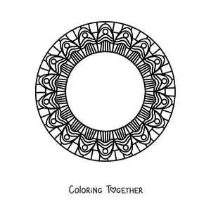 Coloring page of a circular mandala