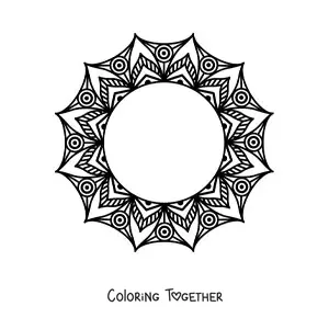 Coloring page of a round mandala
