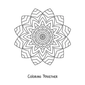 Coloring page of an easy Indian mandala