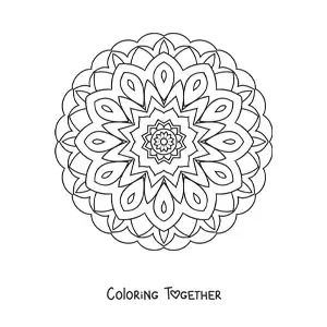 Coloring page of an easy Indian mandala