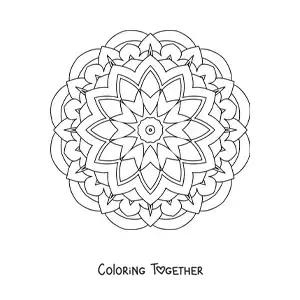 Coloring page of an easy Indian mandala