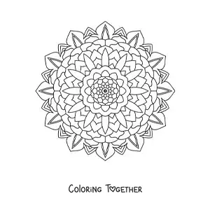 Coloring page of an easy Indian mandala