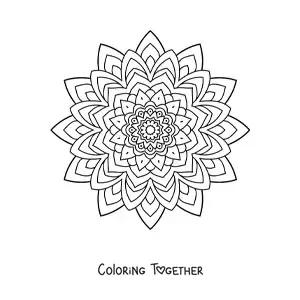 Coloring page of an easy Indian mandala