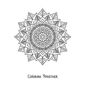 Coloring page of a Zentangle style Indian mandala