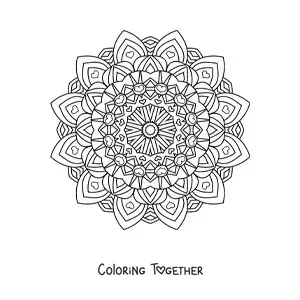 Coloring page of a difficult Indian mandala
