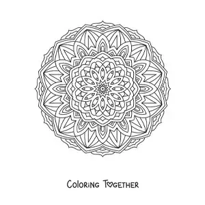 Coloring page of a difficult Indian mandala