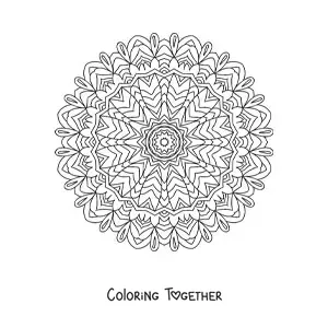 Coloring page of a difficult Indian mandala