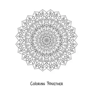 Coloring page of a difficult Indian mandala