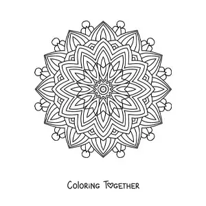 Coloring page of an Indian mandala for adults