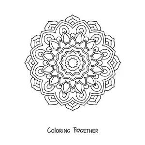 Coloring page of an Indian mandala for adults