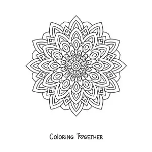 Coloring page of an Indian mandala for adults