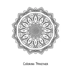 Coloring page of an Indian mandala for adults