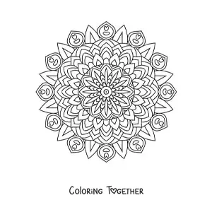 Coloring page of an Indian mandala for adults