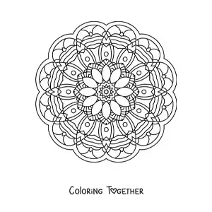 Coloring page of an Indian mandala