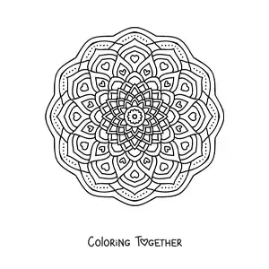 Coloring page of an Indian mandala