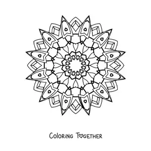 Coloring page of an Indian mandala