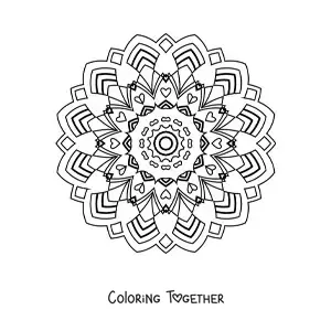 Coloring page of an Indian mandala