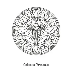 Coloring page of a beetle mandala