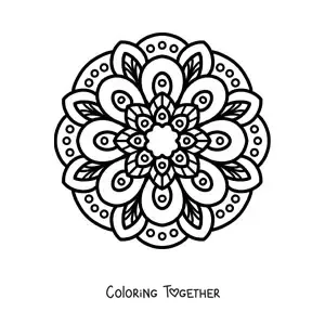 Coloring page of an anti-stress mandala