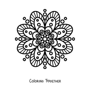 Coloring page of an anti-stress mandala