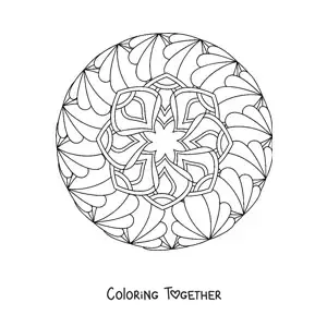 Coloring page of a relaxing mandala