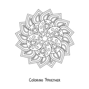 Coloring page of a relaxing mandala