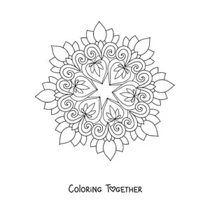 Coloring page of a mandala to ease anxiety