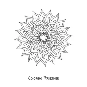 Coloring page of a mandala to ease anxiety