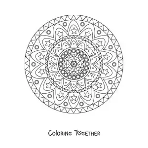 Coloring page of a mandala to ease anxiety
