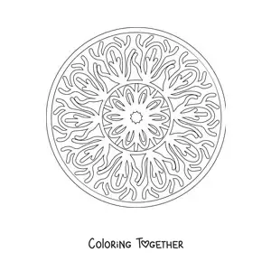 Coloring page of a mandala to ease anxiety