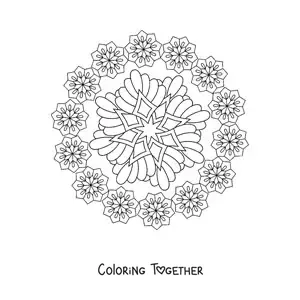 Coloring page of a mandala to ease anxiety