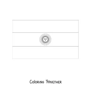 Coloring page of the horizontal flag of Argentina