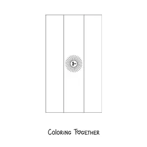 Coloring page of the vertical flag of Argentina