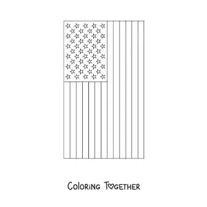 Coloring page of the vertical flag of the United States
