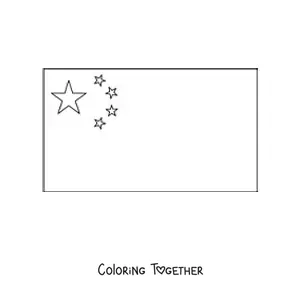 Coloring page of the horizontal flag of China