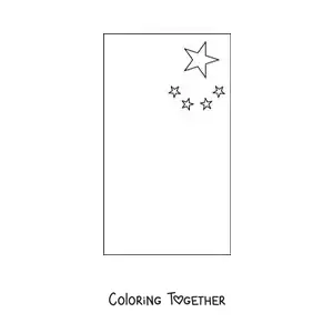 Coloring page of the vertical flag of China