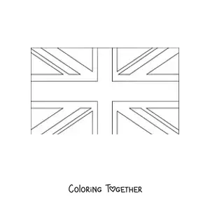 Coloring page of the horizontal flag of the United Kingdom