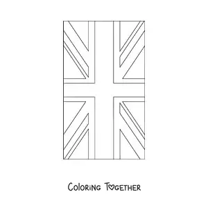 Coloring page of the vertical flag of the United Kingdom
