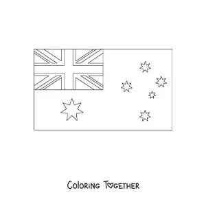 Coloring page of the horizontal flag of Australia