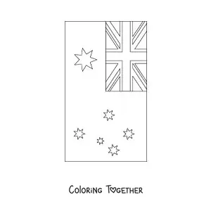 Coloring page of the vertical flag of Australia