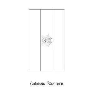 Coloring page of the vertical flag of Bolivia with coat of arms